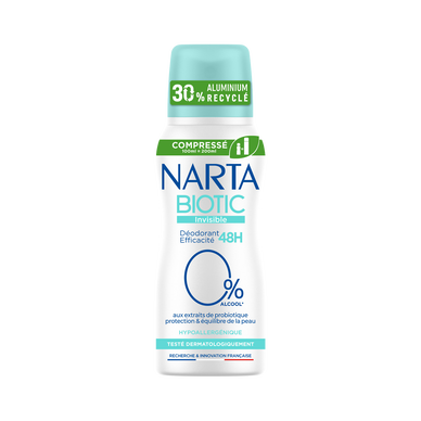 Déodorant compressé biotic invisible femme NARTA - spray 100ml