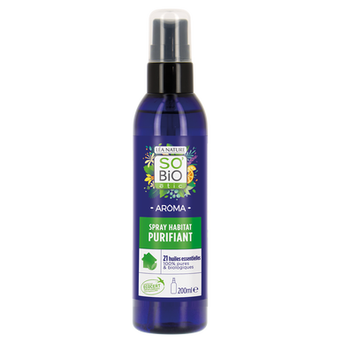 Spray habitat purifiant assainissant aux 21 huiles essentiellesbiologiques SO BIO'ETIC 200ml
