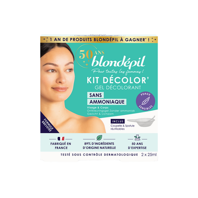 Gel décolorant visage sans amoniaque BLONDEPIL, 2x25ml soit 50ml