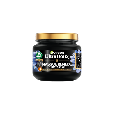 Masque remède équilibrant charbon magnétique ULTRA DOUX - pot 340ml