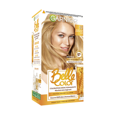 Coloration cheveux n°83 blond clair doré permanente belle color GARNIER