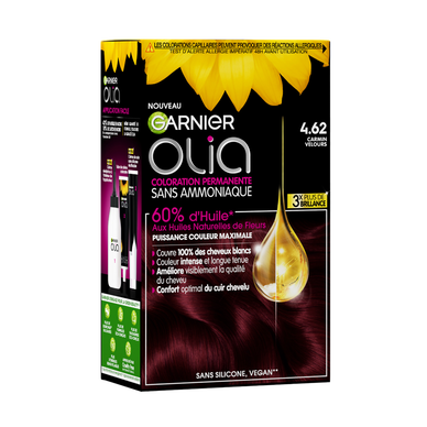 Coloration cheveux n°4.62 carmin velours permanente olia GARNIER
