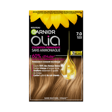 Coloration cheveux n°7.0 blond foncé permanente sans ammoniaque olia GARNIER