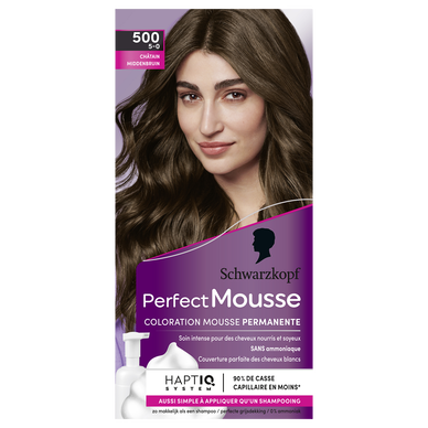 Coloration permanente 500 châtain SCHWARZKOPF PERFECT MOUSSE - 182ml