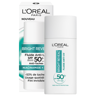Fluide bright reveal anti-uv SPF50+ anti-tâches L'ORÉAL 50ml