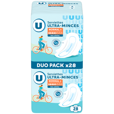 Duopack serviettes ultra-minces normal + U X28