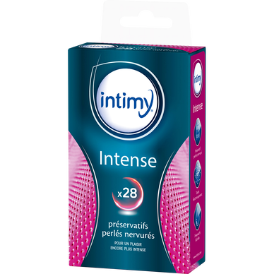 Préservatifs INTIMY perlé nervuré intense x28