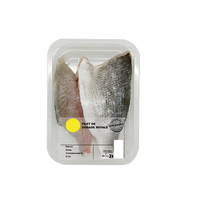 Filet de daurade royale avec peau, Sparus aurata, sélect.magasin U, élevé en Turquie, barquette 2 pièces 180g