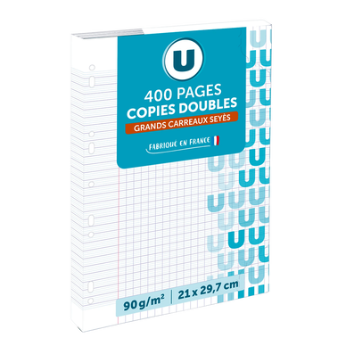 Copie double perforée 21x29,7cm 400p 90g Seyès