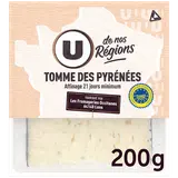 Tomme des Pyrénées lait pasteurisé 30% de matière grasse  200g