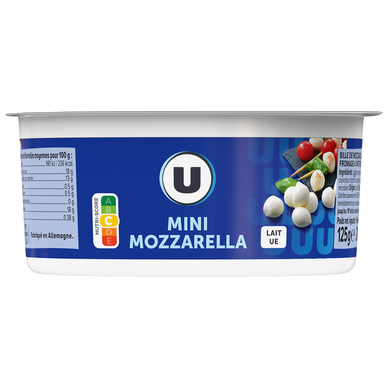 Billes de mozzarella au lait de vache pasteurisé  18% de MG, 125g