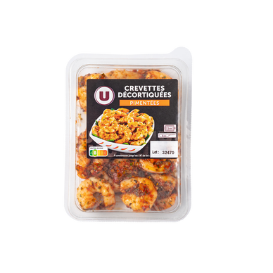 Crevette décortiquée cuite pimentée, transformée en France, barquette120g