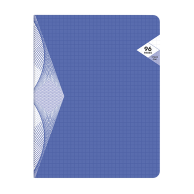 Cahier piqûre 96p 5x5 papier vélin bleu - 17x22cm