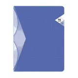 Cahier piqûre 96p 5x5 papier vélin bleu - 17x22cm