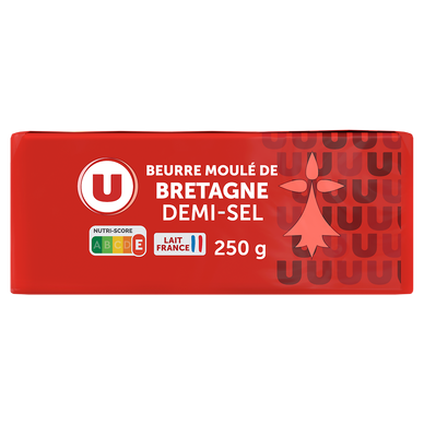 Beurre moulé de Bretagne demi-sel 80% MG plaquette de 250g