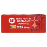 Beurre moulé de Bretagne demi-sel 80% MG plaquette de 250g