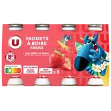 Yaourt à boire aux fruits et aromatisé à la fraise  8x100g