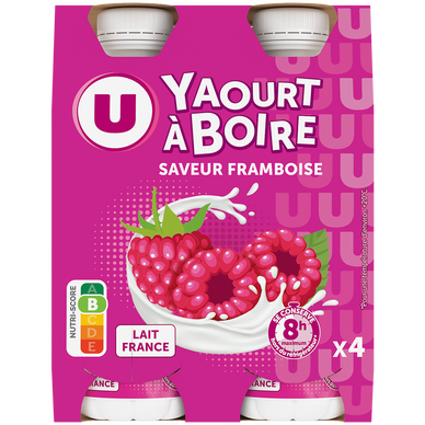 Yaourt à boire sucré saveur framboise  4x180g