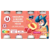 Yaourt à boire aromatisé pêche et framboise  8x100g