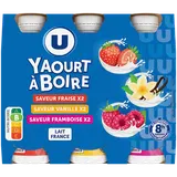 Yaourts à boire 3 parfums fraise vanille framboise  6x180g