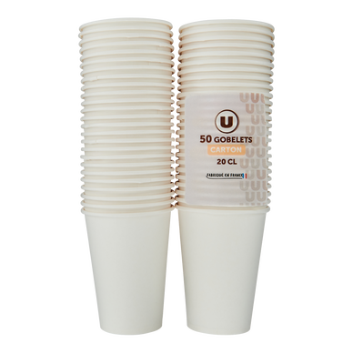 Gobelet en carton 20cl blanc x50