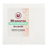 Serviette cocktail 25x24cm blanc x50
