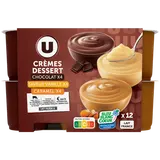 Crème dessert, pack panaché chocolat, vanille, caramel - 12x125g