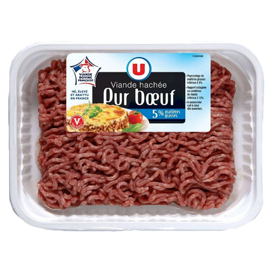 Viande hachée pur boeuf, 5% Matière Grasse,  France, 500g
