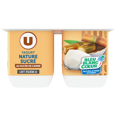 Yaourt nature au sucre de canne 4x125g