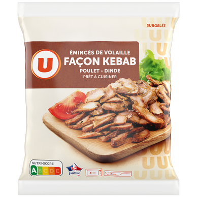 Emincés de volaille cuits kebab  sachet de 500g