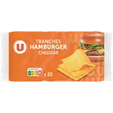 Tranches de fromage fondu au cheddar pour hamburger  19% de MG, x20 -340g