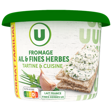 Fromage Ail et Fines Herbes au lait pasteurisé  24% de MG, 250g