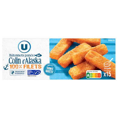 Bâtonnets de poisson Colin Alaska MSC, 15 pièces - 450g