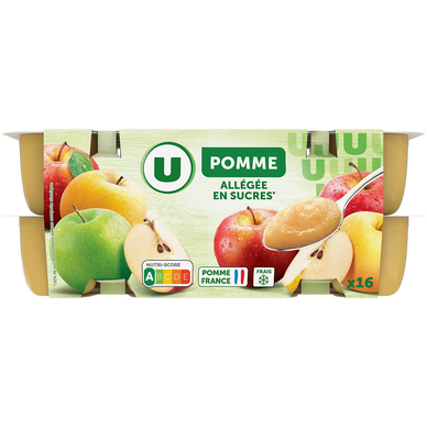 Dessert fruitier aux pommes allégée en sucre 16x100g