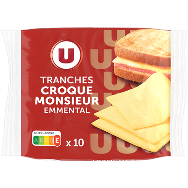 Fromage fondu pasteurisé à l'emmental pour croque monsieur 17%MG  x10-  200g