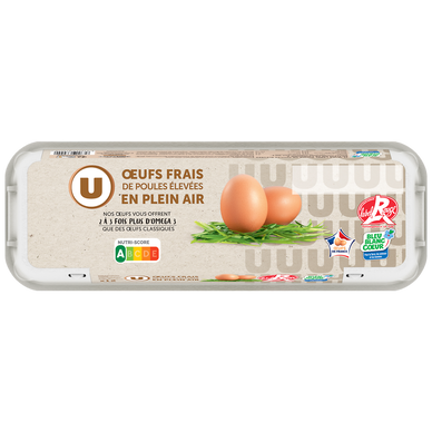 Oeufs Plein Air Label rouge Bleu Blanc Coeur - Boîte de 12