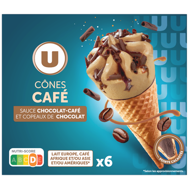 Cones glacés café - x6 396g