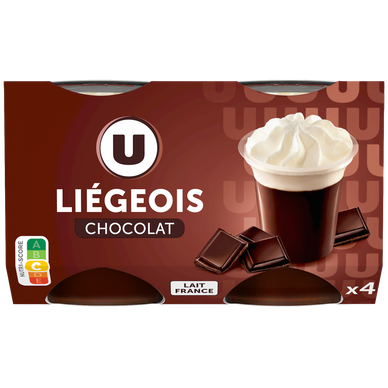 Dessert liégeois chocolat et crème fouettée 4x100g