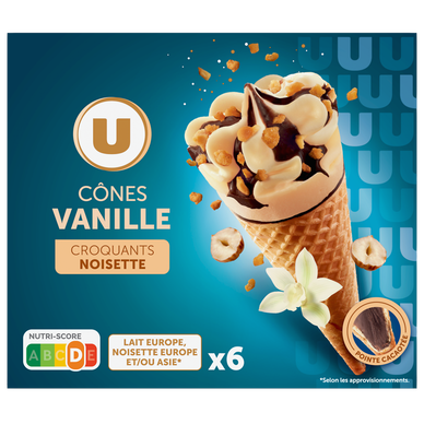 Cônes glacés à la vanille  x6