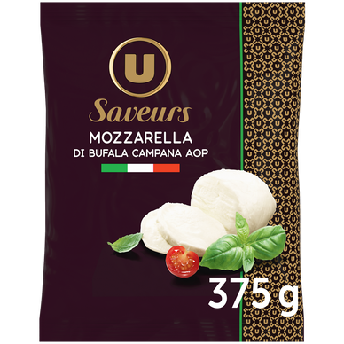 Mozzarella AOP di bufala Campana au lait pasteurisé 25% de MG, 3x125g