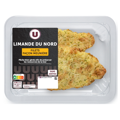Filet de limande du Nord meunière transformée en France, 200g