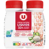 Crème entière liquide Bleu Blanc Coeur 30%MG, 2x 25cl