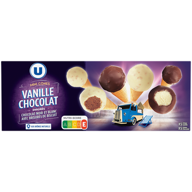 Minis cônes glacés vanille chocolat - x10 175g
