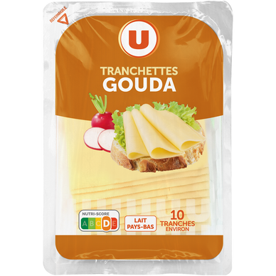 Gouda au lait pasteurisé 30%MG - Barquette 10 tranches, 200g