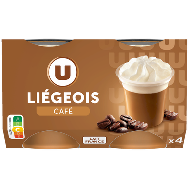 Dessert liégeois café et crème fouettée 4x100g