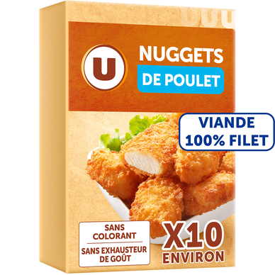 Nuggets de filet de poulet,  France, 10 pièces, barquette, 200g