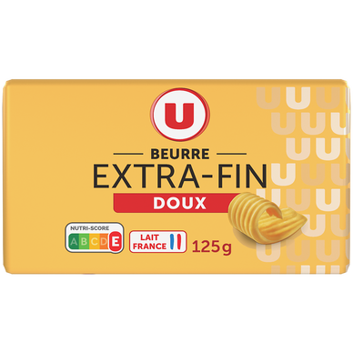 Beurre doux plaquette de 125g