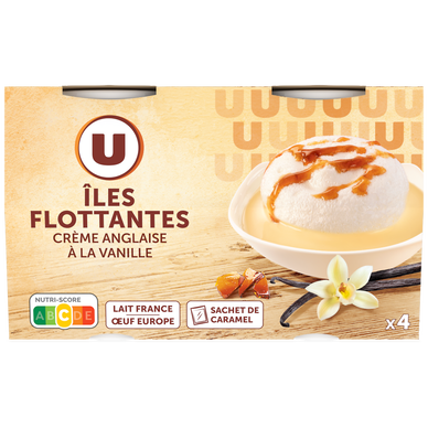 Dessert Ile Flottante et sachet caramel - 4 pots de 100g