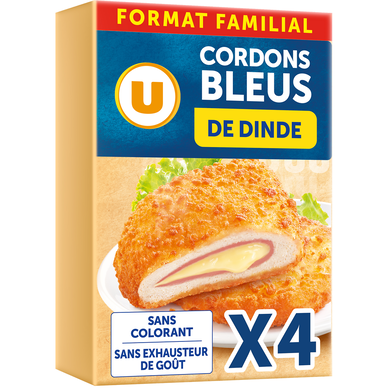 Cordon bleu de dinde,  France, 4 pièces, barquette, 400g