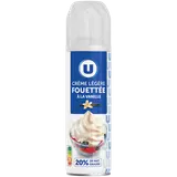 Crème UHT légère fouettée à la vanille sous pression 20%mg - 250g